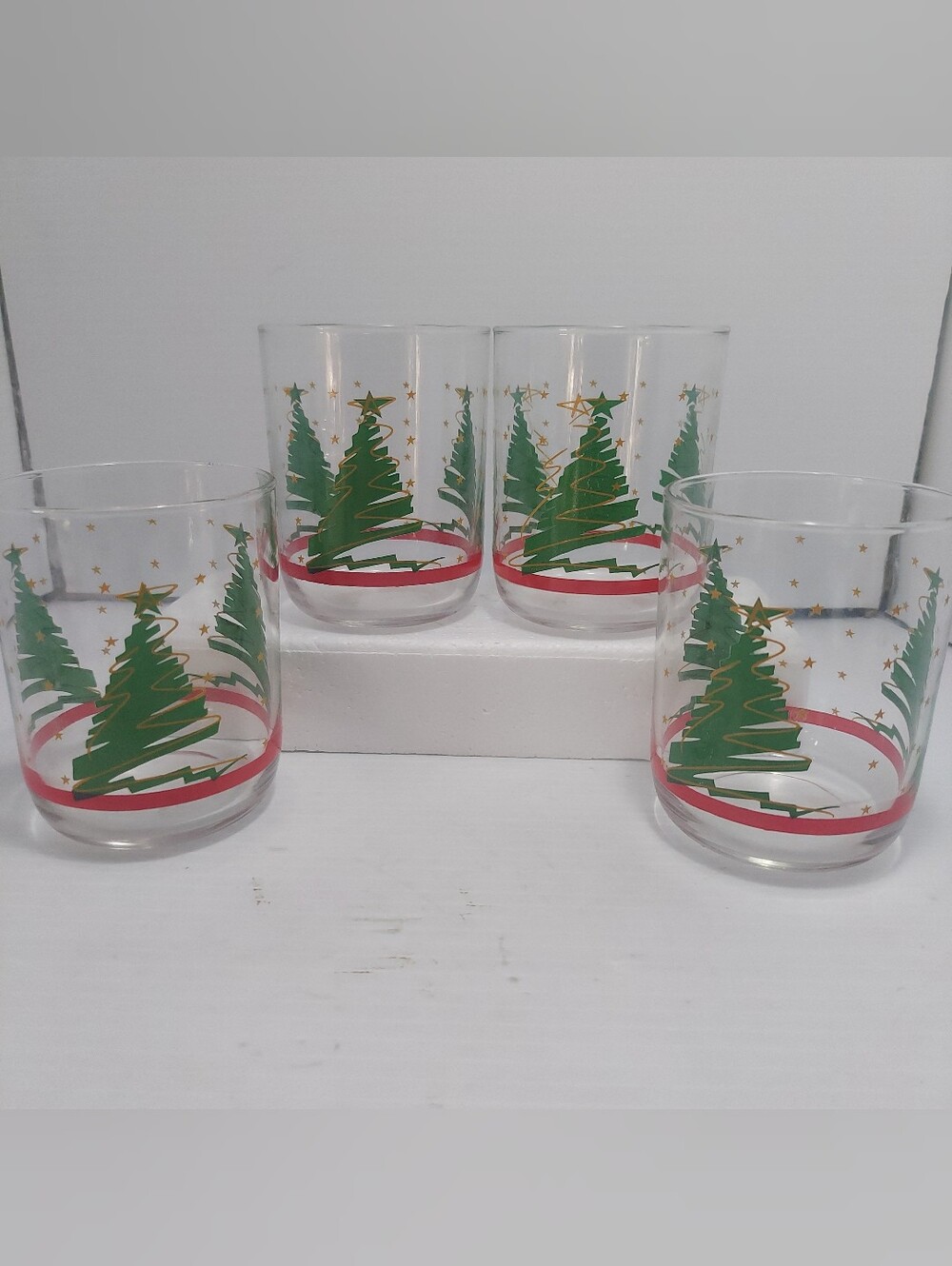 Holiday Christmas Tree Rocks Glasses - Set of 4 By Libbey